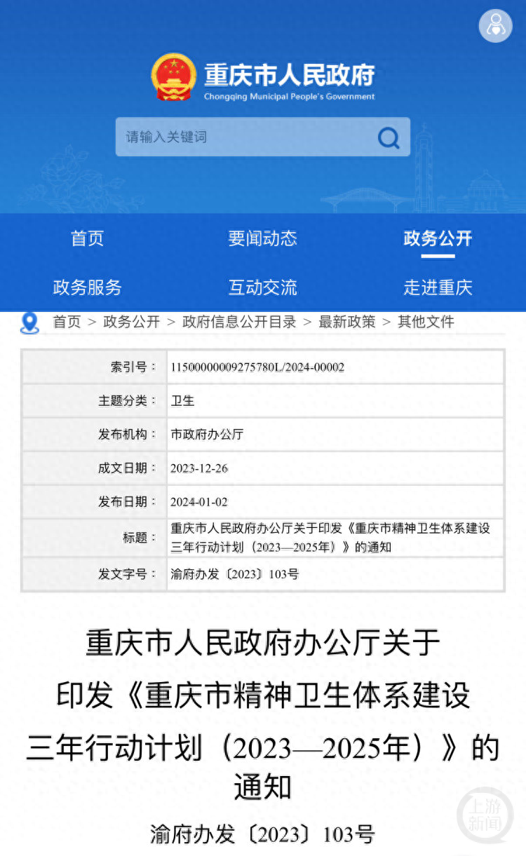 重庆：到2025年，100％的高等院校和95%的中小学设立心理健康咨询中心